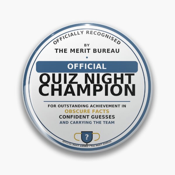 Item preview, Quiz Night Gift | Official Trivia Champion Award designed and sold by TheMeritBureau.