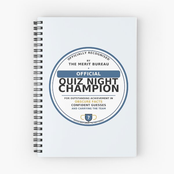 Item preview, Quiz Night Gift | Official Trivia Champion Award designed and sold by TheMeritBureau.