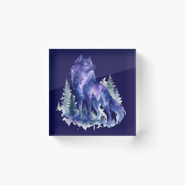 Item preview, Galaxy wolf watercolor sticker designed and sold by DesignPMG.