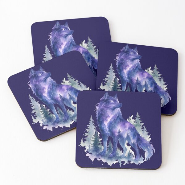Item preview, Galaxy wolf watercolor sticker designed and sold by DesignPMG.