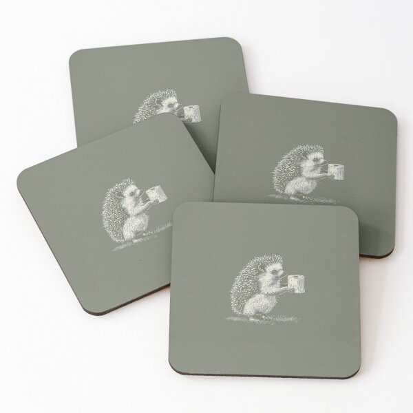 Item preview, Vintage Hedgehog with Tree Stump Line Art designed and sold by GoodOldPrints4.