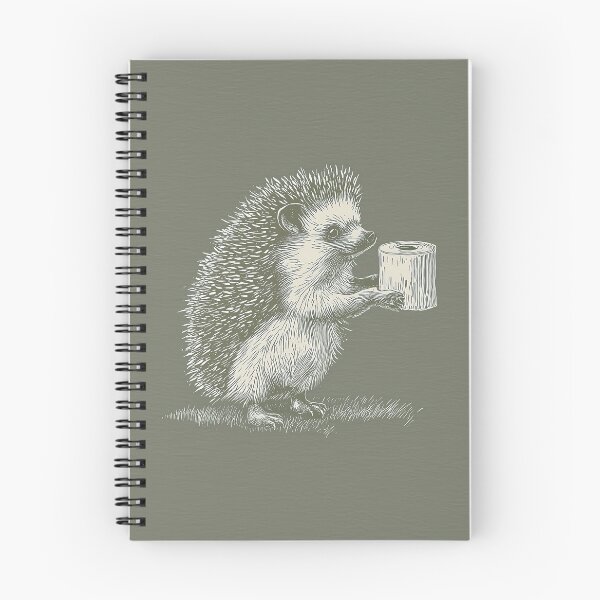 Item preview, Vintage Hedgehog with Tree Stump Line Art designed and sold by GoodOldPrints4.