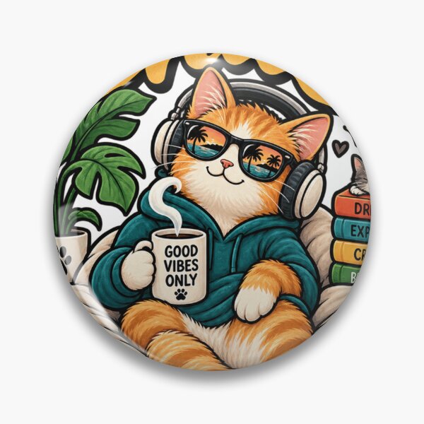 Item preview, Stay Chill Cute Cat Good Vibes Only Coffee Lover Retro Design designed and sold by ArhaanFashions.