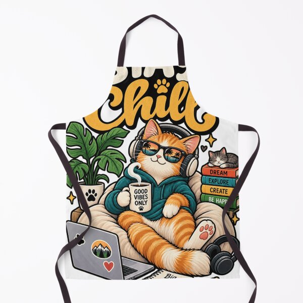 Item preview, Stay Chill Cute Cat Good Vibes Only Coffee Lover Retro Design designed and sold by ArhaanFashions.
