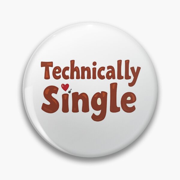 Item preview, Retro letters saying technically single with a little heart designed and sold by Prints by Mat.