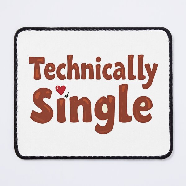 Item preview, Retro letters saying technically single with a little heart designed and sold by Prints by Mat.