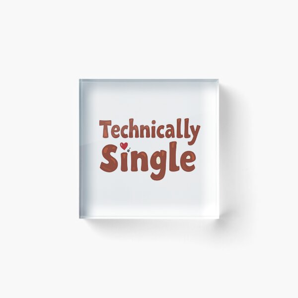 Item preview, Retro letters saying technically single with a little heart designed and sold by Prints by Mat.