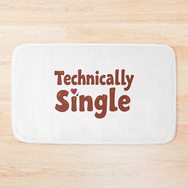 Item preview, Retro letters saying technically single with a little heart designed and sold by Prints by Mat.