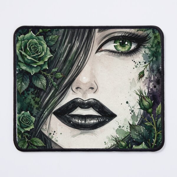 Item preview, Emerald Eye - Black Rose Gothic Fantasy Art designed and sold by MAISON SYLVIE.