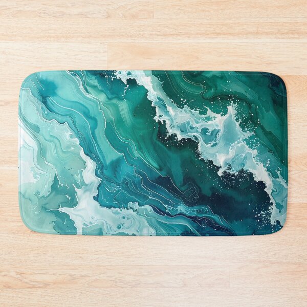 Item preview, Dynamic Emerald Sea Foam Ocean Waves designed and sold by BetweenForms.