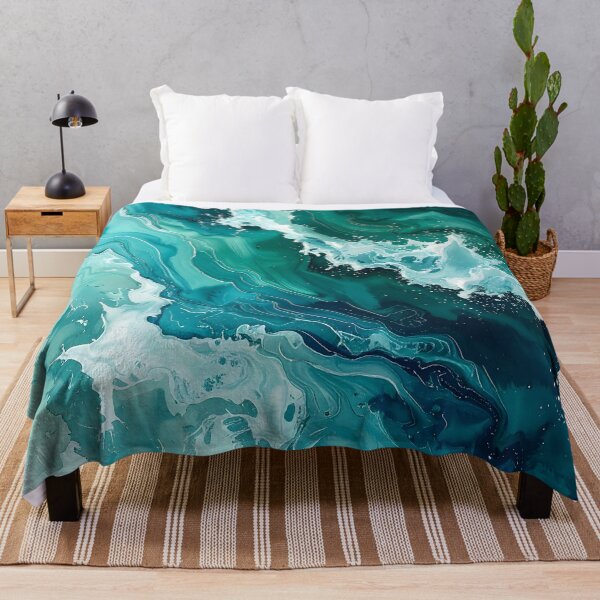 Item preview, Dynamic Emerald Sea Foam Ocean Waves designed and sold by BetweenForms.