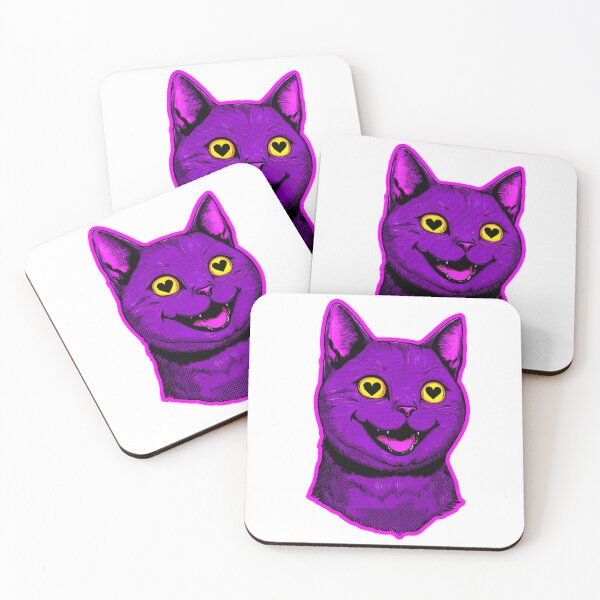 Item preview, Neon Purple Cat Heart Eyes Pop Art designed and sold by InkmotiveStudio.