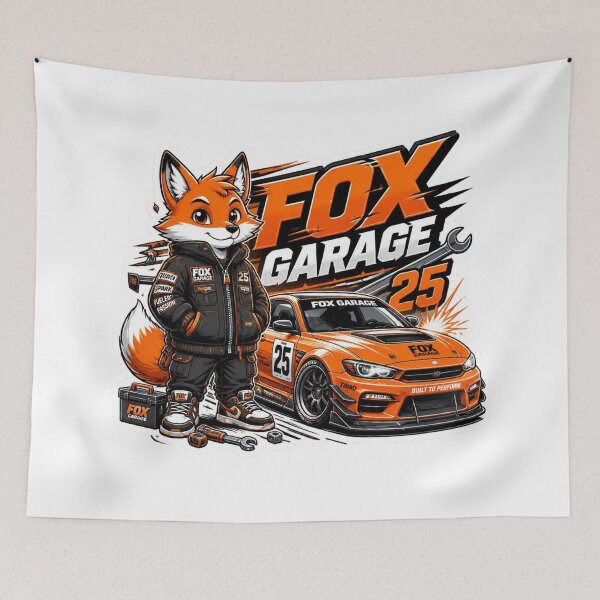 Item preview, Fox Garage Kawaii Car Sticker PNG | Cute Racing Mascot & Sports Car Graphic | JDM Inspired Streetwear Decal | Car Lover Gift designed and sold by Stylestickers55.
