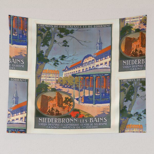 Item preview, Vintage Niederbronn-les-Bains Travel Poster | Art Nouveau Spa Town Print | Early 20th Century Alsace-Lorraine Railway Art designed and sold by artofuniverse.