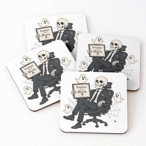 Item preview, Skeleton Employee of the Month Oct 31 Halloween Office Ghost Spooky Work Humor designed and sold by Cherie-verse.