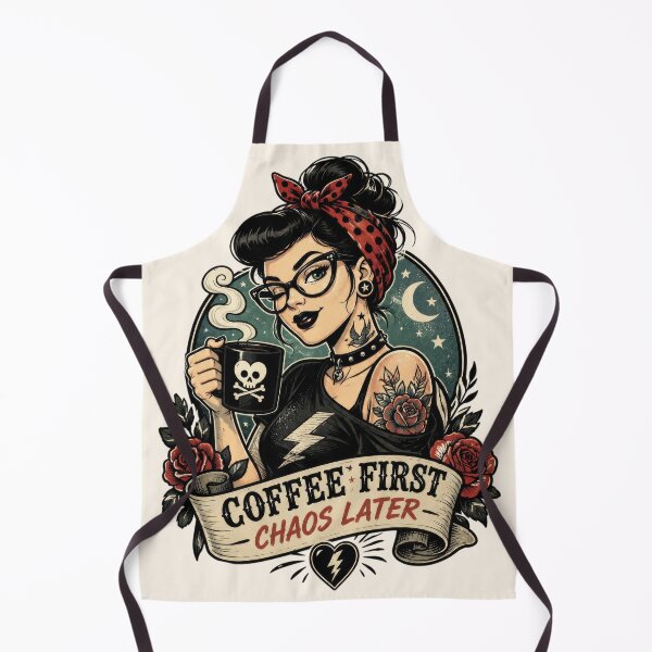 Item preview, Gothic Coffee Lover Girl - Coffee First, Chaos Later designed and sold by legendaryskins.