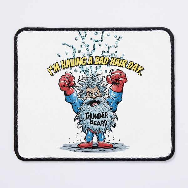 Item preview, Thunder Beard Funny Superhero T-Shirt – I'm Having a Bad Hair Day designed and sold by JacekKita.