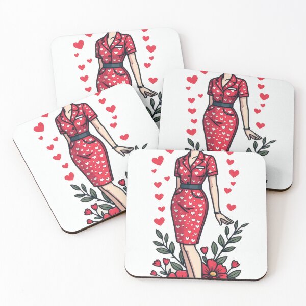 Item preview, Red dress, white polka dots, surrounded by hearts designed and sold by Mianku | Für das Leben.