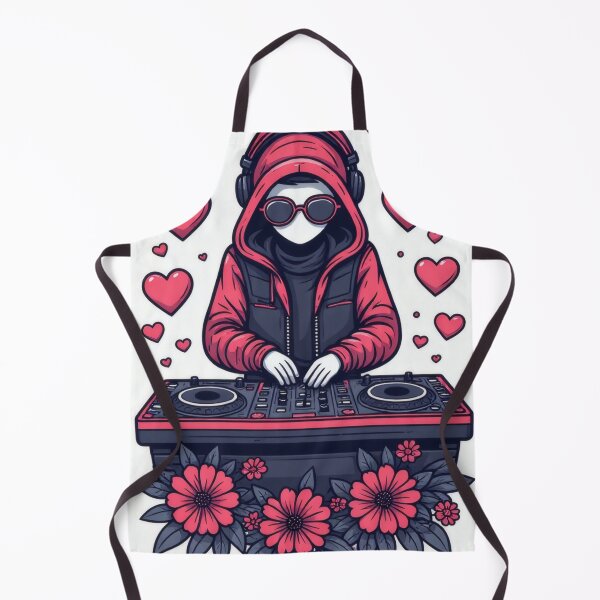 Item preview, DJ plays music for lovers with hearts and flowers designed and sold by Mianku | Für das Leben.
