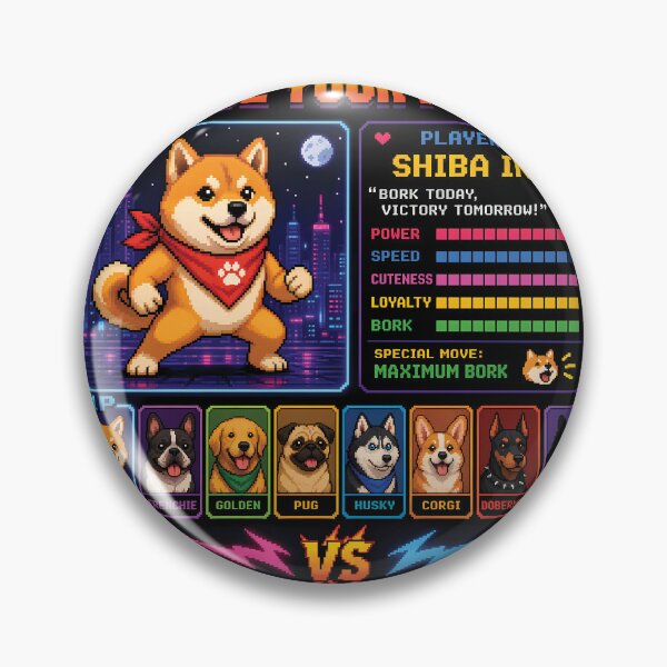 Item preview, Choose Your Fighter Shiba Inu Pixel Gamer Dog designed and sold by BobbyTee Merch.