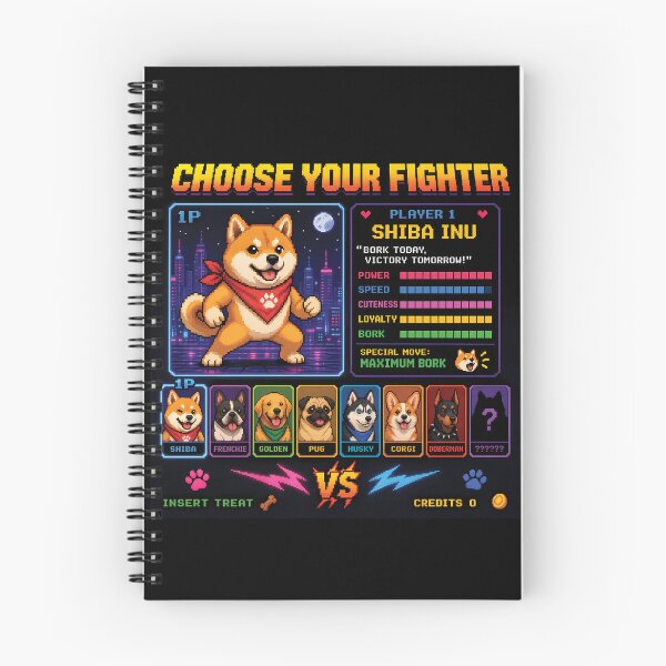 Item preview, Choose Your Fighter Shiba Inu Pixel Gamer Dog designed and sold by BobbyTee Merch.