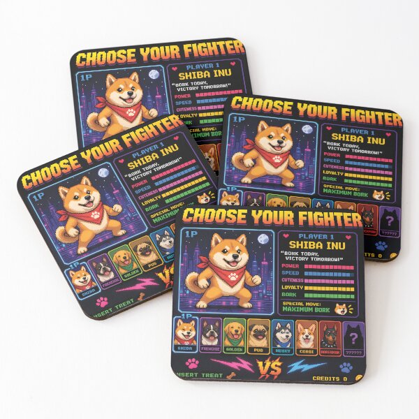 Item preview, Choose Your Fighter Shiba Inu Pixel Gamer Dog designed and sold by BobbyTee Merch.