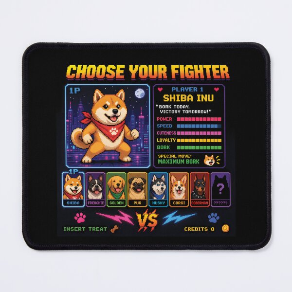 Item preview, Choose Your Fighter Shiba Inu Pixel Gamer Dog designed and sold by BobbyTee Merch.