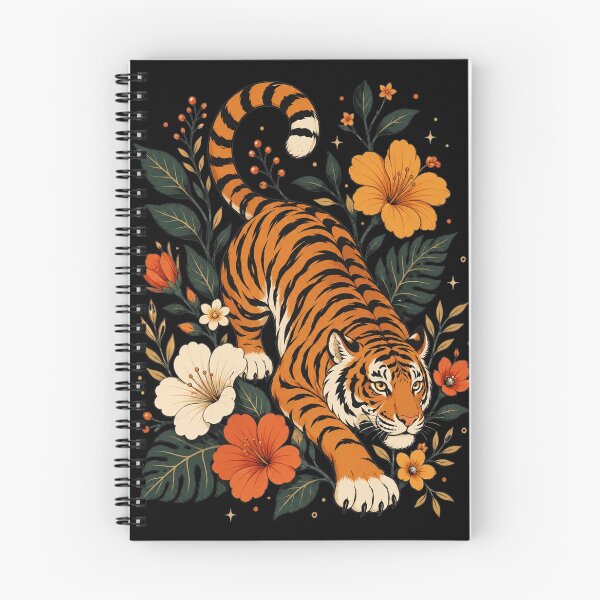 Item preview, Floral Tiger, 90s Vintage Botanical Tiger, Cottagecore Wildlife Gift, Dark Academia Nature Lover designed and sold by Quiajia.