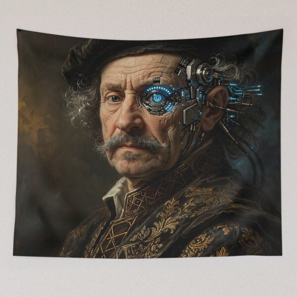 Item preview, Cybernetic Old Master Portrait designed and sold by Surviving Monday Club.