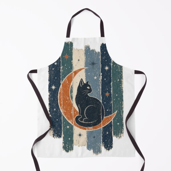 Item preview, Black Cat on the Crescent Moon Witchy Art designed and sold by VisualArtsOasis.