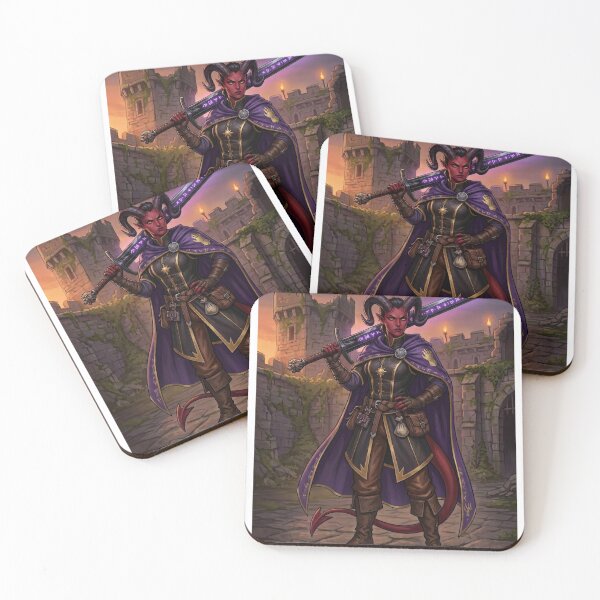 Item preview, Tiefling Paladin with dark greatsword fantasy art designed and sold by Prestons Corner.