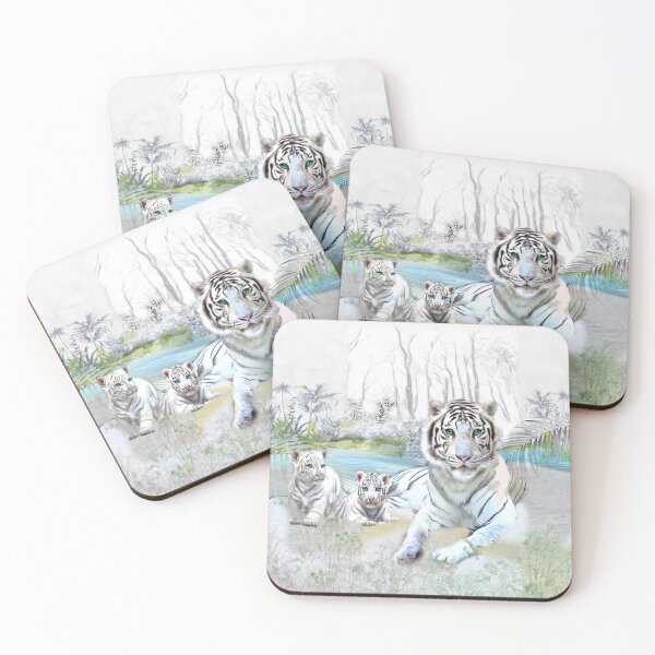 Item preview, White Tigers Resting by the River designed and sold by Patricia Brown.