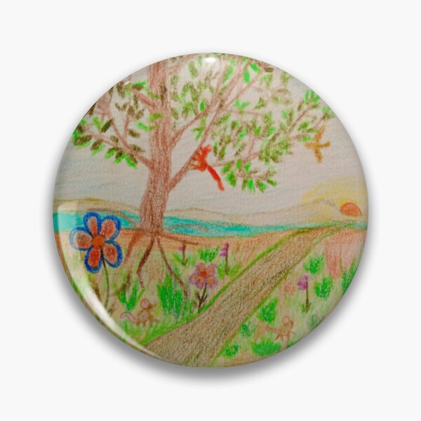 Item preview, Landscape with small animals and river mountain  designed and sold by MartaTerkiewicz.