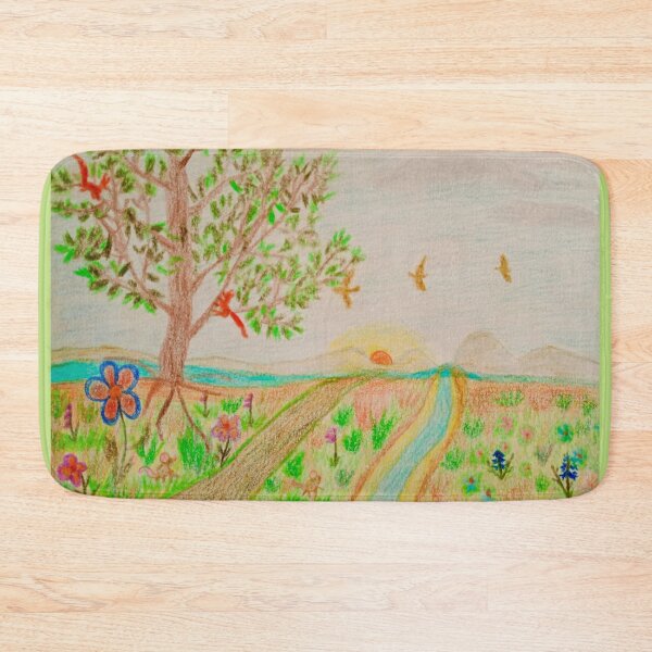Item preview, Landscape with small animals and river mountain  designed and sold by MartaTerkiewicz.
