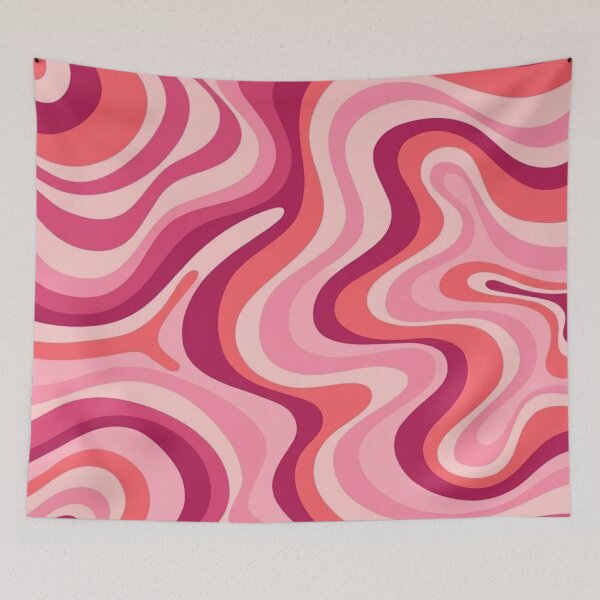 Item preview,  Liquid Swirl Retro Abstract in pinks and peach tones, Light Blush, Cream, and White designed and sold by Differenceee.
