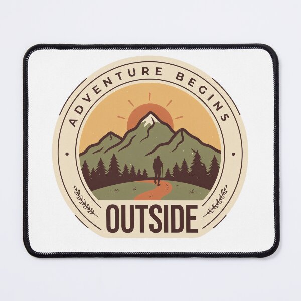 Item preview, ?️ Adventure Begins Outside Vintage Hiking Mountain T-Shirt designed and sold by DArtfulStudio.