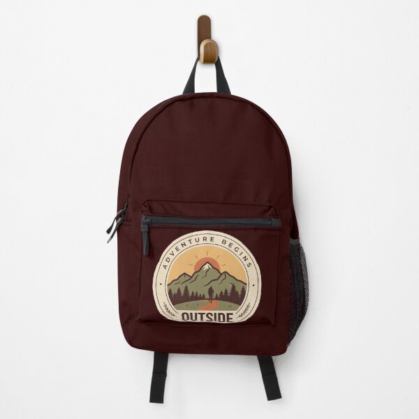 Item preview, ?️ Adventure Begins Outside Vintage Hiking Mountain T-Shirt designed and sold by DArtfulStudio.