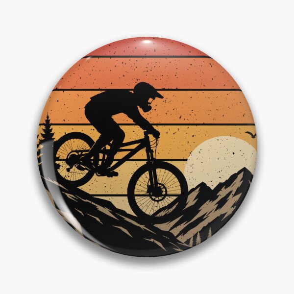 Item preview, Mountain Bike Retro Vintage Sunset Downhill Biking Silhouette designed and sold by eclecTEEq.