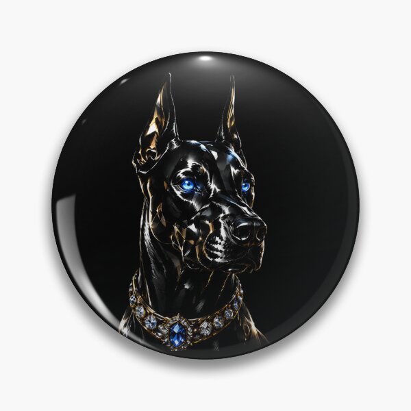 Item preview, Regal Doberman – Black & Gold Guardian Dog Art designed and sold by TheLumina.