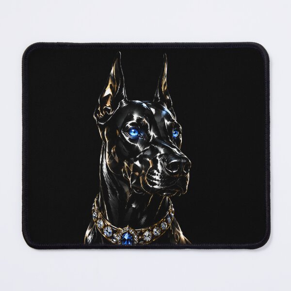 Item preview, Regal Doberman – Black & Gold Guardian Dog Art designed and sold by TheLumina.