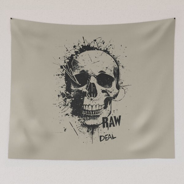 Item preview, Raw Deal Dark Grunge Typography Skull designed and sold by ERODED SELF.