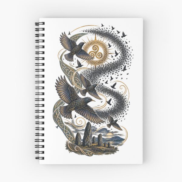 Item preview, Celtic Starling Murmuration – Mystical Pagan Bird Art designed and sold by newnomads-art.