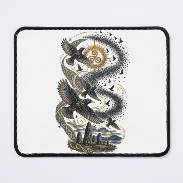 Item preview, Celtic Starling Murmuration – Mystical Pagan Bird Art designed and sold by newnomads-art.