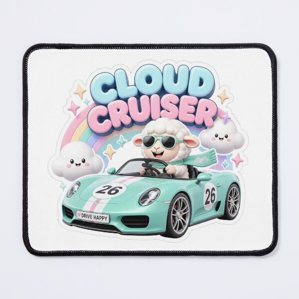 Item preview, Cloud Cruiser Kawaii Car Sticker PNG | Cute Sports Car Racing Graphic | Pastel Mascot Streetwear Design | Retro Auto Gift designed and sold by Stylestickers55.
