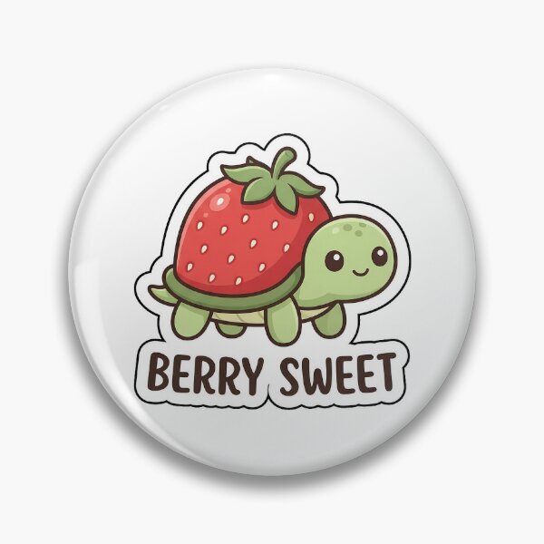 Item preview, Berry Sweet Little Tortoise - Strawberry Shell Turtle Sticker with Text designed and sold by SimpleP.