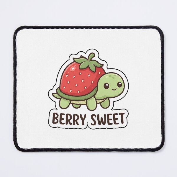 Item preview, Berry Sweet Little Tortoise - Strawberry Shell Turtle Sticker with Text designed and sold by SimpleP.