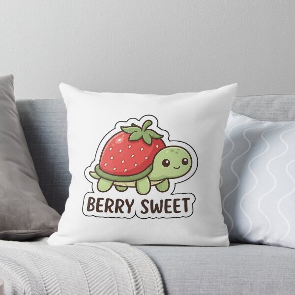 Item preview, Berry Sweet Little Tortoise - Strawberry Shell Turtle Sticker with Text designed and sold by SimpleP.