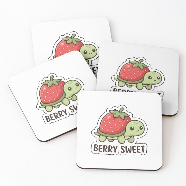 Item preview, Berry Sweet Little Tortoise - Strawberry Shell Turtle Sticker with Text designed and sold by SimpleP.