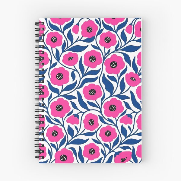 Item preview, Electric Neon Pink and Royal Blue Botanical Floral Pattern designed and sold by LuisWorks.