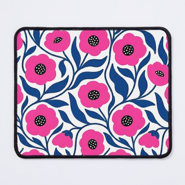 Item preview, Electric Neon Pink and Royal Blue Botanical Floral Pattern designed and sold by LuisWorks.